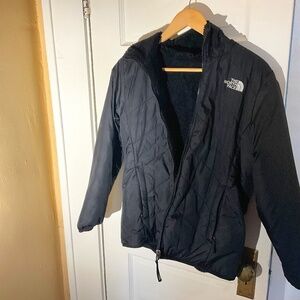 The North Face Girls’ Reversible Full-Zip Hooded Jacket in Black